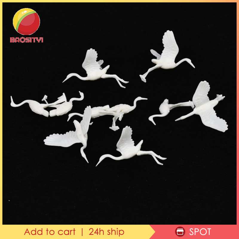 [Baosity1] Set 10 Tượng Chim Hạc Bằng Nhựa Trang Trí Phong Cảnh Nhật Bản