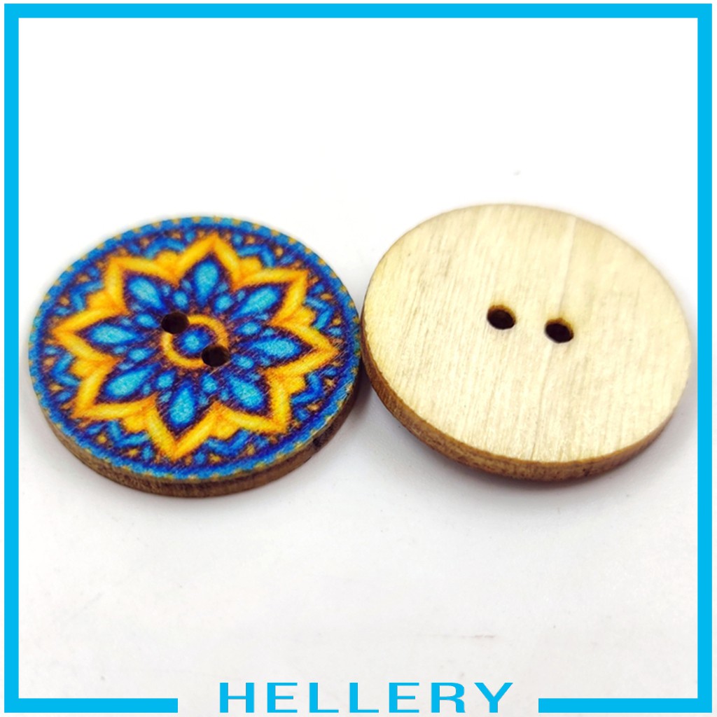 Set 100 Nút Gỗ Hình Hoa Phong Cách Retro Dùng Làm Đồ Thủ Công DIY