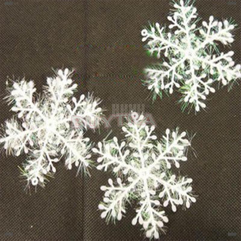 [WYL]15pcs White Snowflake Ornaments Christmas Tree Decorations Home Festival Décor