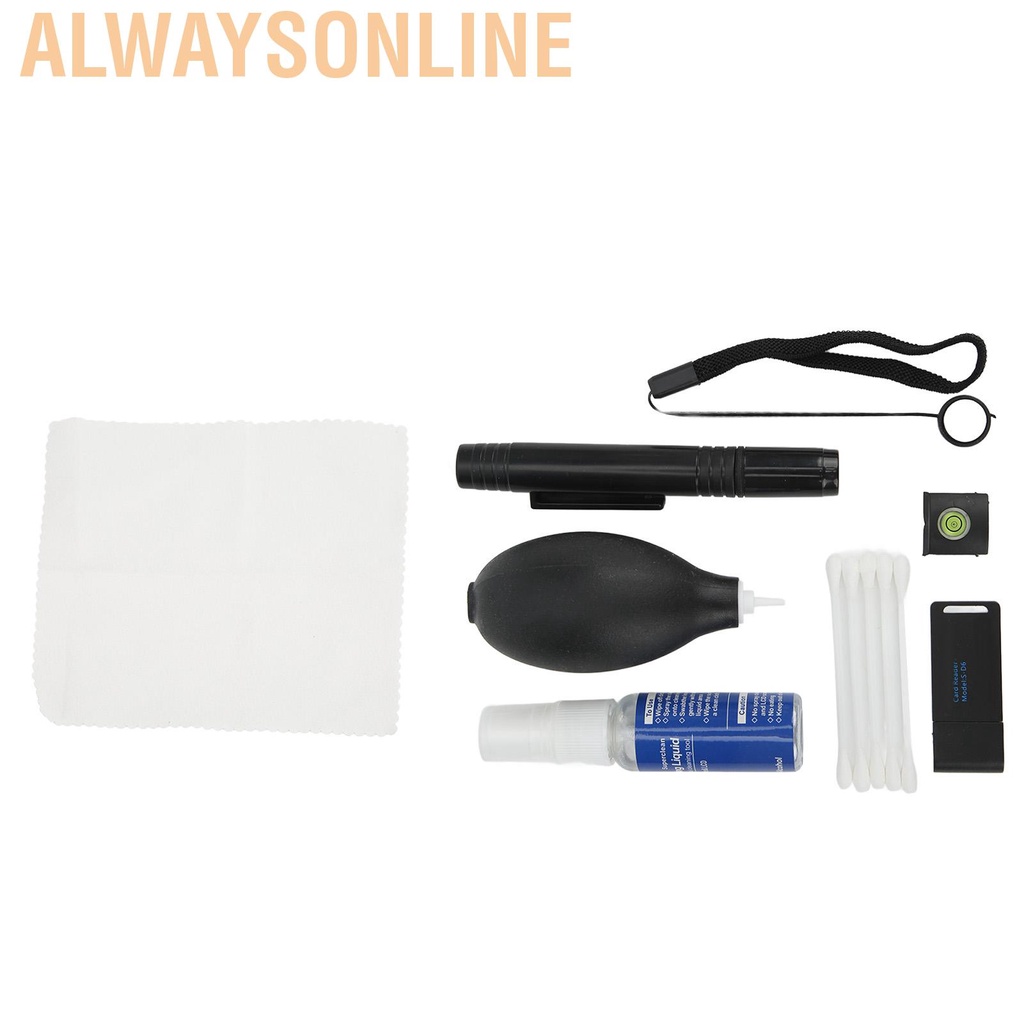 Alwaysonline 9 in 1 Camera Cleaning Kit with Dust Blower Cloth for Laptop Earbud Lens LCD Screen Filter Viewfinder