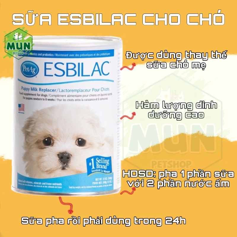 Sữa Esbilac cho chó lon 340gr