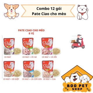 Ciao - 12 gói thức ăn pate ciao mix vị cho mèo