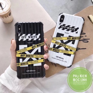 Ốp OFF WHITE kẻ vali siilicon mềm iphone x xs
