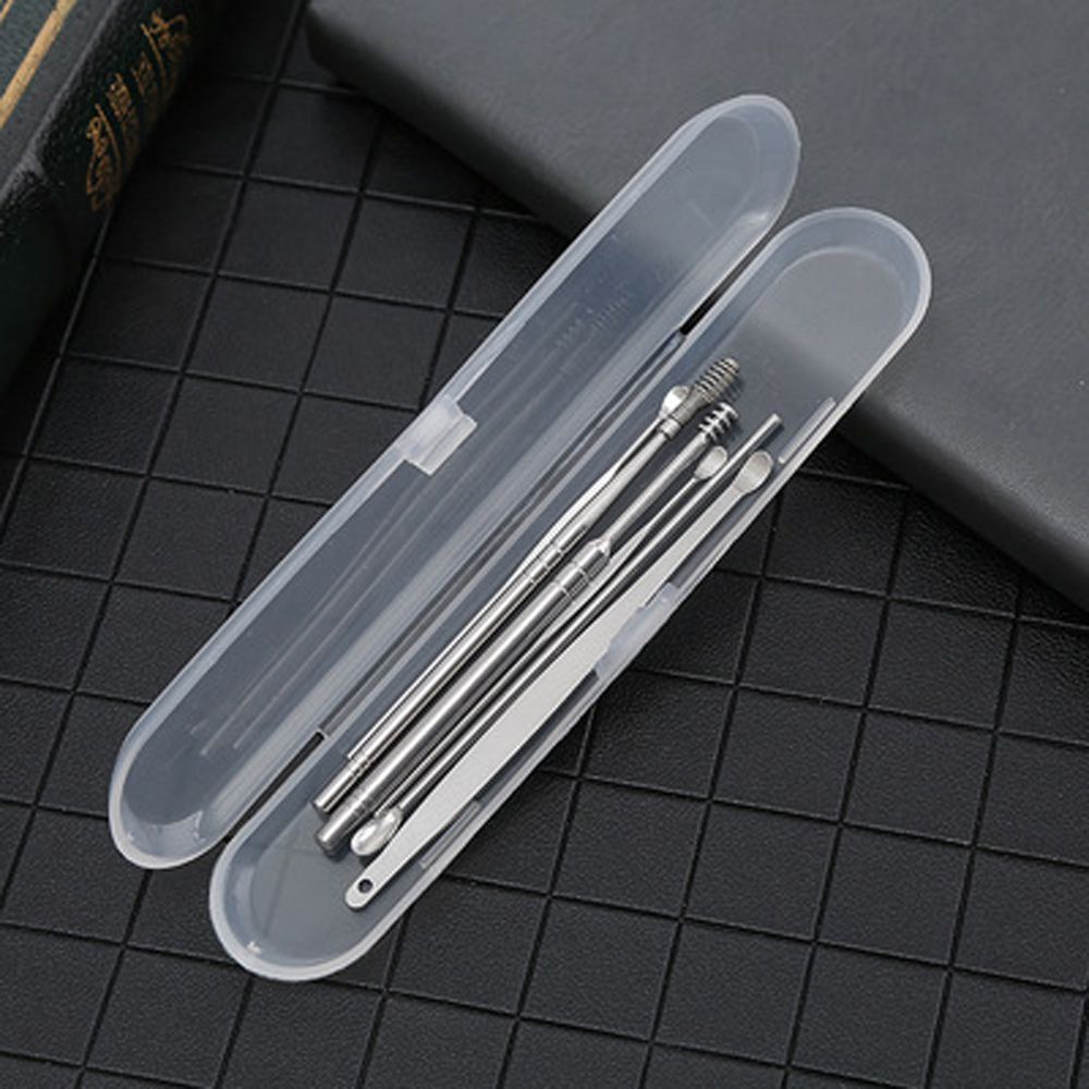 [Hàng mới về] Set 6 Dụng Cụ Lấy Ráy Tai Làm Từ Thép Không Gỉ Thiết Kế Nhỏ Gọn Sử Dụng Tiện Lợi