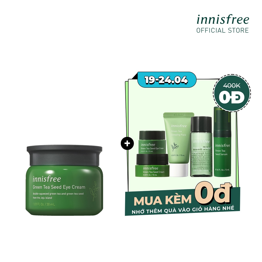 [Mã COSIF05 giảm 10% đơn 400K] Kem dưỡng mắt innisfree Green Tea Seed Eye Cream 30ml