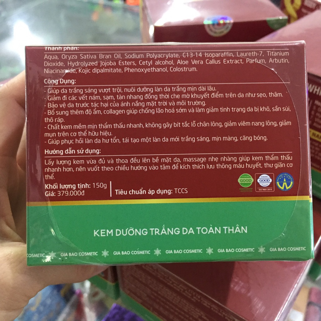 KEM DƯỠNG TRẮNG SẮC HOA TIÊN 150gam giá bao bì 379.000vnđ