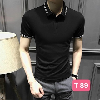 Áo thun nam polo cổ trụ màu đen chất vải cotton dày dặn co giãn tay ngắn, phông nam đẹp Hado99 nhiều mẫu