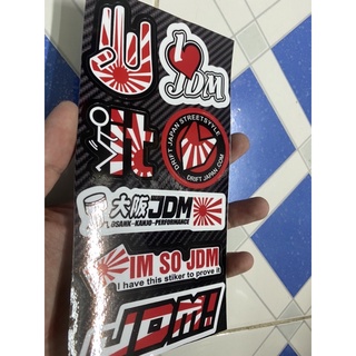 Sét tem logo 10x19 JDM đỏ trắng