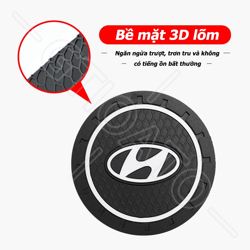 GTIOATO Lót Ly Xe Hơi Miếng Lót Cốc Xe Ô Tô Miếng Lót Ly Xe Ô Tô Chống Trượt Trang Trí NộI ThấT Ô Tô Cho Hyundai Grand Starex Avante Accent I10 Santa Fe Kona Venue Tucson Sonata Ioniq Creta I20 SantaFe Elantra Veloster Reina I30