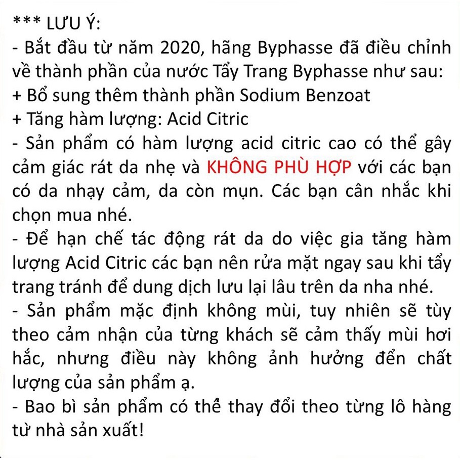 Nước Tẩy Trang Byphasse 500ml Nhập Khẩu