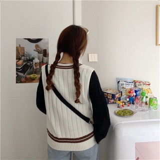Áo gile len viền cổ (sẵn)