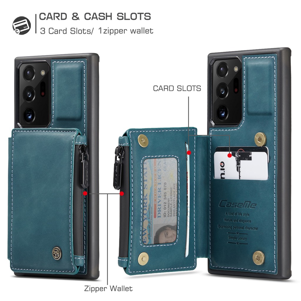 CASEME Bao Da Nắp Gập Có Nam Châm Hít Cho Samsung Galaxy Note 20 Ultra 5g Note 10 Plus Pro 9 A51 A71 S20Ultra S20Plus Note10 Note9