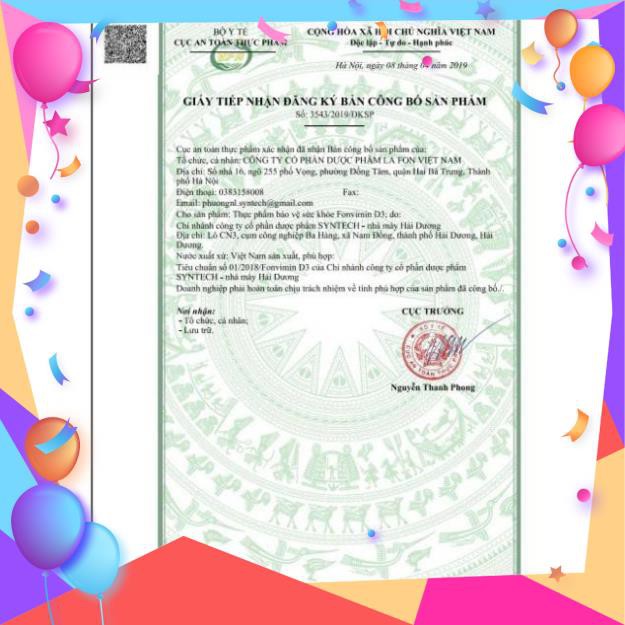 BỔ SUNG VITAMIN D3 CHO BÉ, DỄ HẤP THỤ GIẢM CÒI XƯƠNG - Fonvimin D3 - 20ml | Thế Giới Skin Care