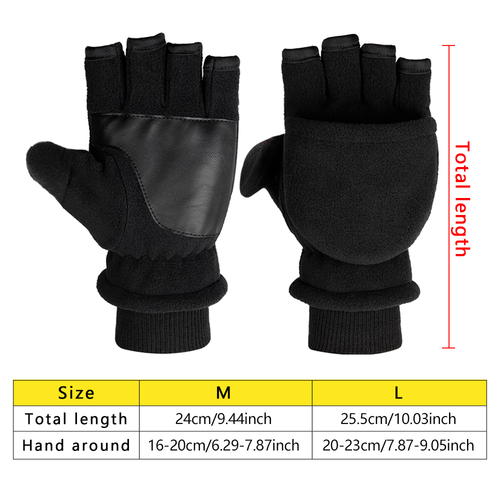 Găng tay thể thao hở ngón dày dặn ấm áp mùa đông có thể chạm được màn hình cảm ứng dành cho nam và nữ