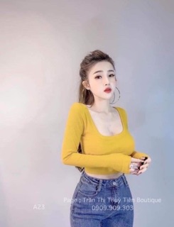 Áo thun cổ lụa tay vuông