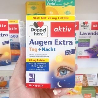 Viên bổ mắt Augen Extra Tag + Nacht Doppelherz Aktiv của Đức - Hộp 30 Viên