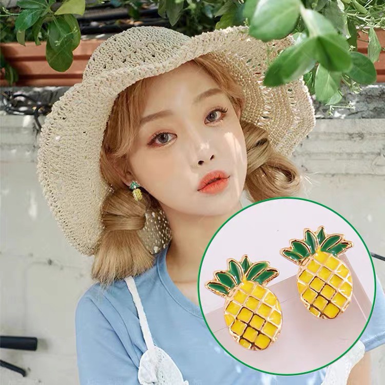 Pineapple Earrings khuyên tai hình trái dứa phong cách hàn quốc