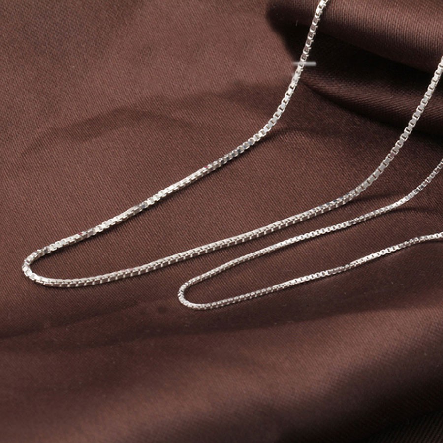 Dây chuyền bạc nữ kiểu dây lụa vuông độ dài 48cm chất liệu bạc 925  không xi mạ trang sức Bạc Quang Thản - QTVCNU2