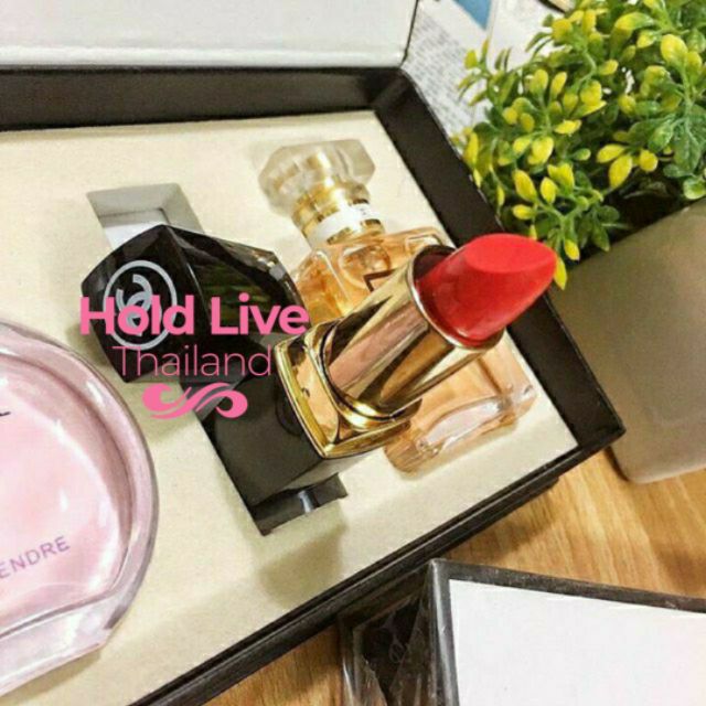 Set quà tặng sinh nhật gồm 5 món nước hoa và son kiểu dáng sang trọng | Thế Giới Skin Care