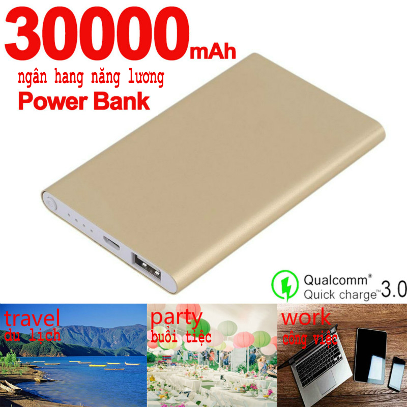 Powerbank Pin dự phòng 30000mAh phù hợp với dự phòng sạc nhanh di động của Samsung, Xiaomi, Apple.