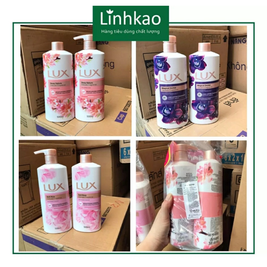 Sữa tắm LUX 500ml có vòi tiện lợi (nhiều hương)