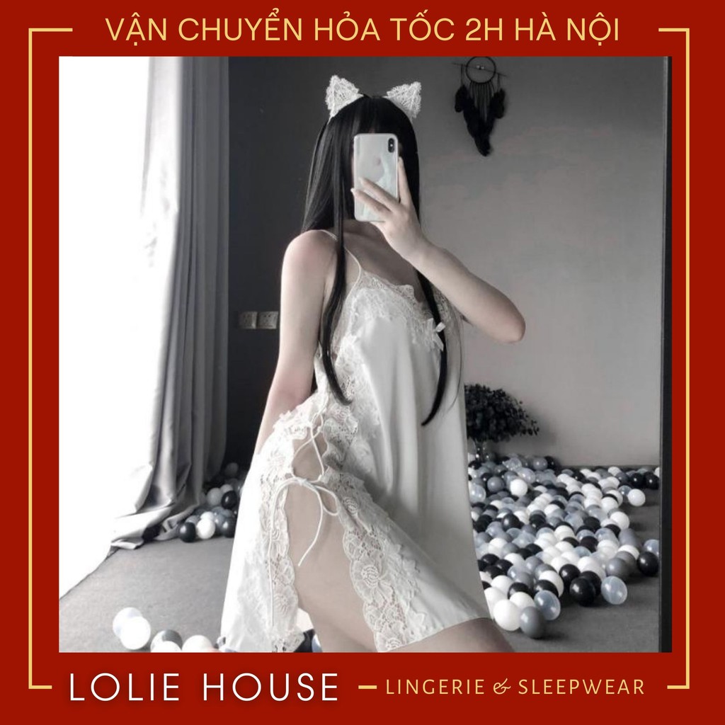 Đầm ngủ 2 dây sexy - Váy ngủ sexy đan dây hai bên hông gợi cảm LOLIE HOUSE - VN6 | BigBuy360 - bigbuy360.vn