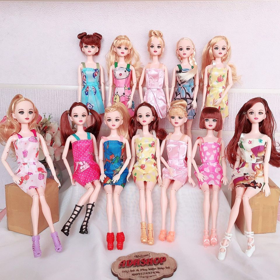 Búp Bê Barbie 30cm Mắt Vẽ Tặng kèm váy và giày