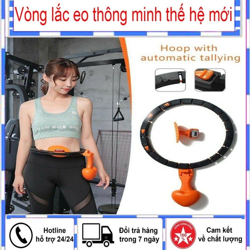 Vòng lắc eo đốt mỡ bụng  Automatic Hula Hoop đa năng có đồng hồ