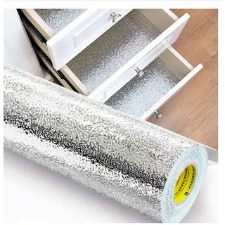 1 mét Decal Dán Bếp Tráng Nhôm Cách Nhiệt Màu Bạc (Giá Bán Theo Mét) có keo sẵn