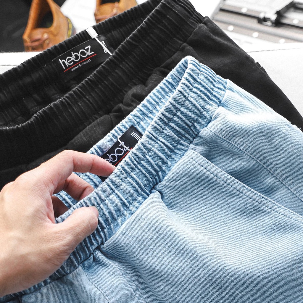 Quần short jean nam HEBOZ 2M, chất jean mềm cao cấp, lưng thun co dãn rất thoải mái, năng động trẻ trung- 00001158