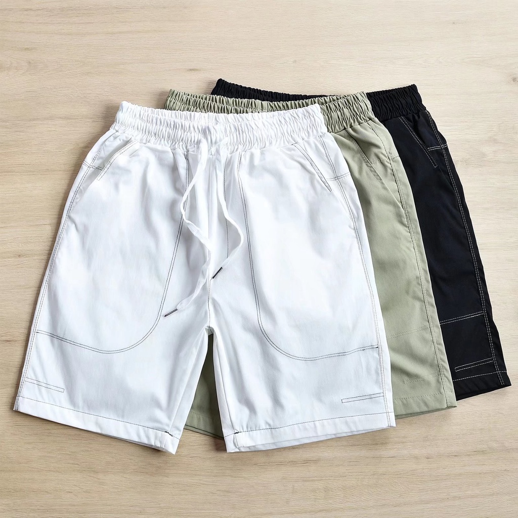 Quần Short Thể Thao Dáng Rộng Phối Túi Lớn Phong Cách Hàn Quốc Thời Trang Cho Nam Size M-3XL