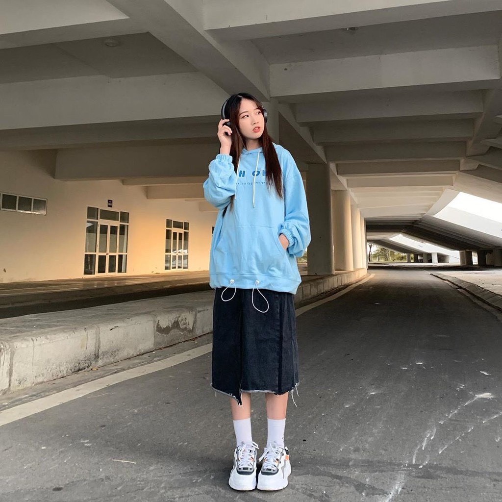 ÁO hoodie kéo khóa có mũ in chữ OH OH-Áo nỉ Có mũ Kiểu dáng đẹp