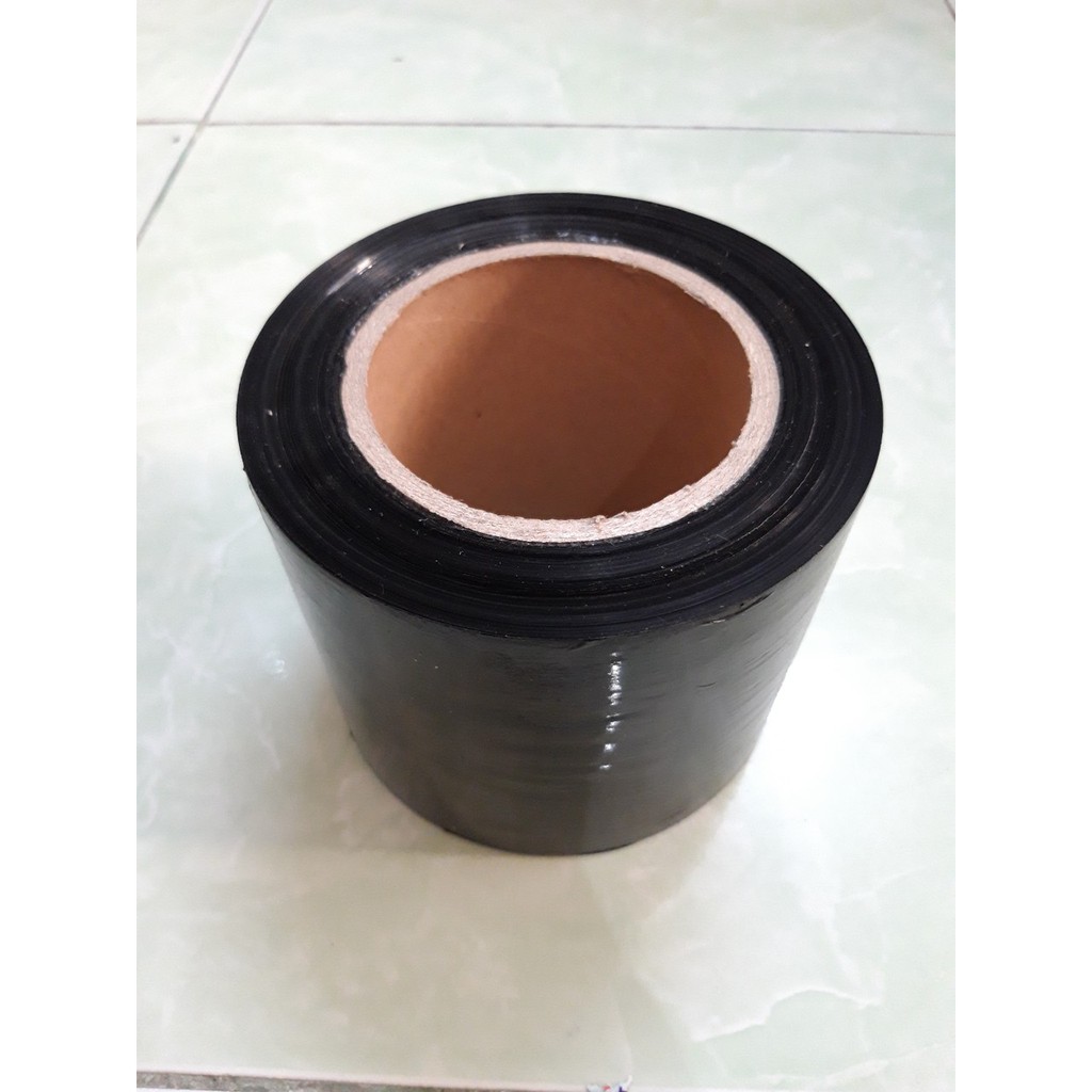 Cuộn màng PE đen khổ 10cm 580 gram-màng nylon- màng co quấn hàng