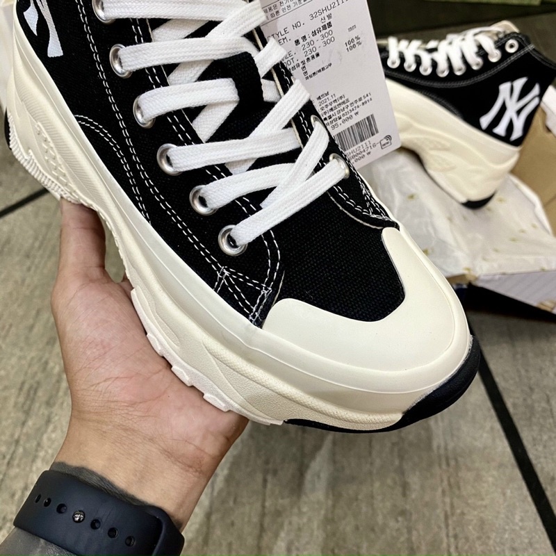 Giày Sneaker MLB Chunky High Đen Cao Cổ Phối Đế Đen-Bản Đẹp Nhất