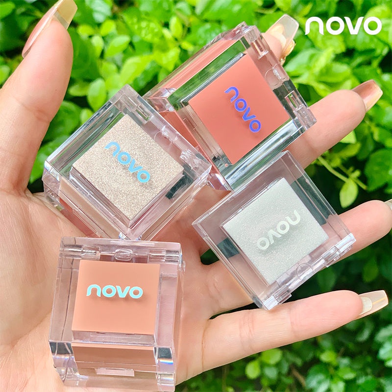 NOVO nhỏ Ice Cube Blusher ánh sáng cao phấn mắt 3 trong 1 đĩa sửa chữa siêu lửa mặt làm sáng bóng khoai tây nghiền.