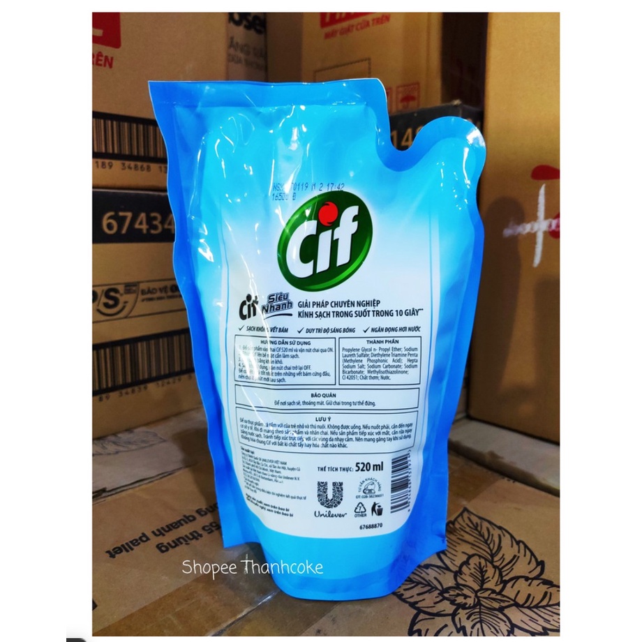 Nước lau kính siêu nhanh CIF 520ml
