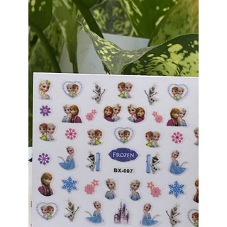 Set 5 tấm dán móng tay trẻ em (elsa, thỏ , mèo... giao hình ngẫu nhiên)
