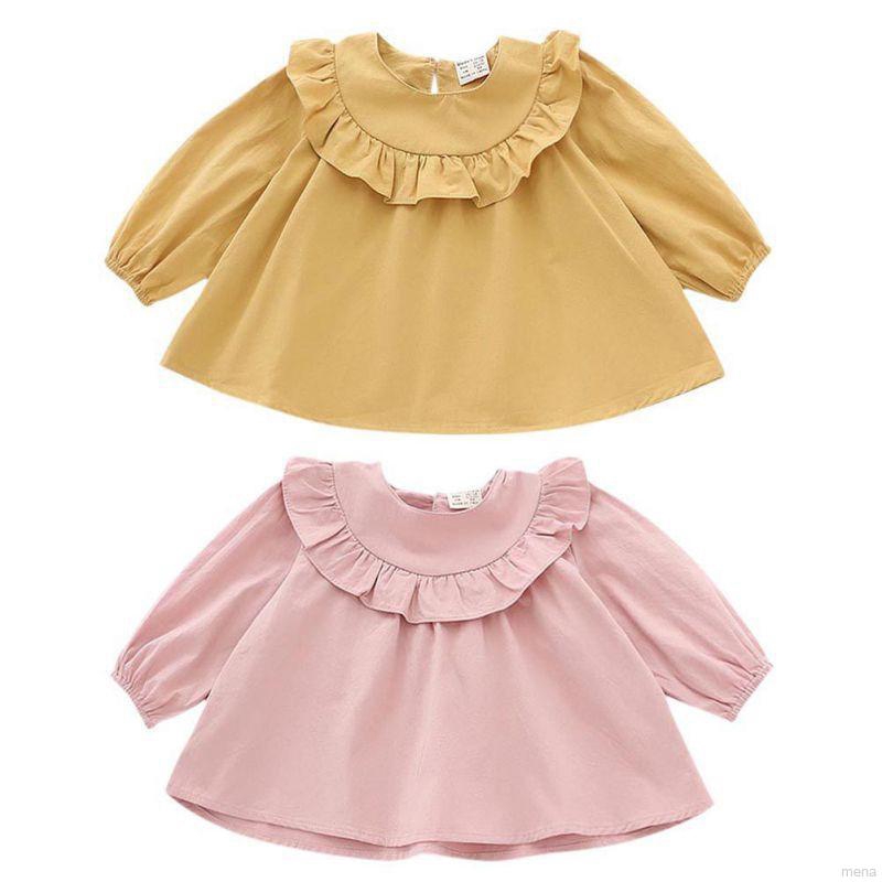 HOT SALESÁo Cổ Nhúng Bèo Dài Tay Dễ Thương Cho Bé Gái