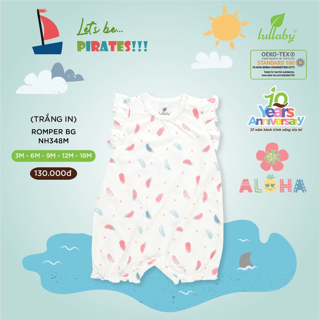 Romper bé trai, bé gái cotton Lullaby