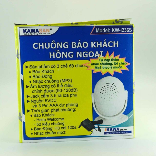 Báo động, báo khách cảm ứng hồng ngoại tự tải nhạc chuông KW I236S