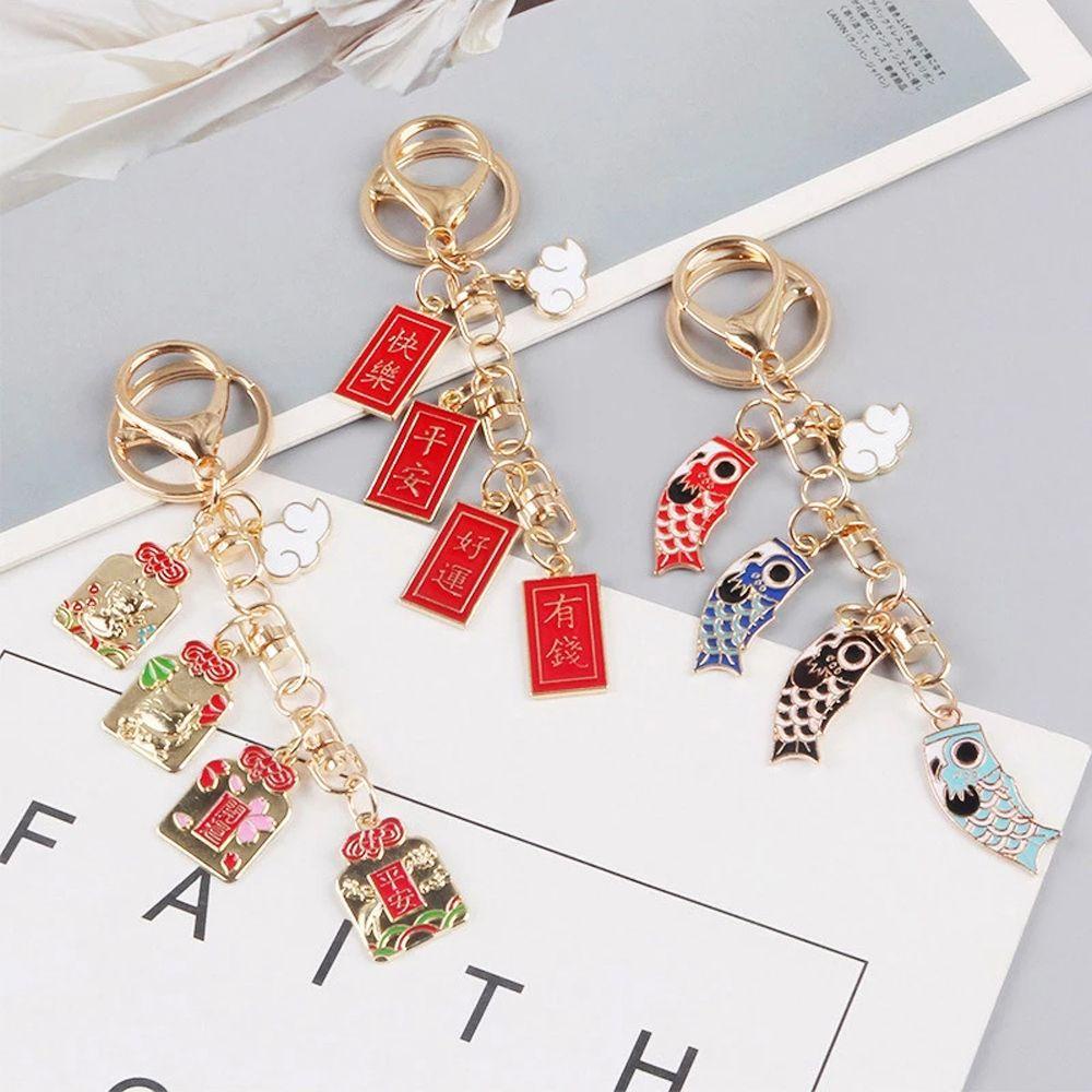 LANFY Móc Khóa Hình Chú Mèo Hoạt Hình May Mắn Đáng Yêu