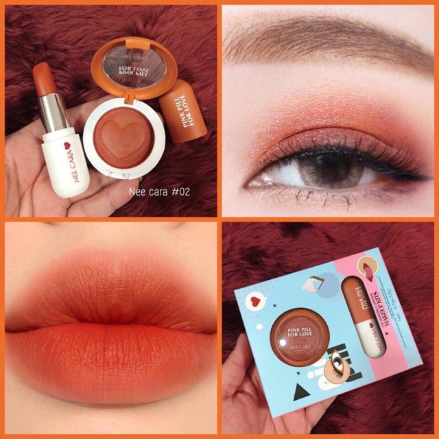 Set phấn mắt và son NEECARA