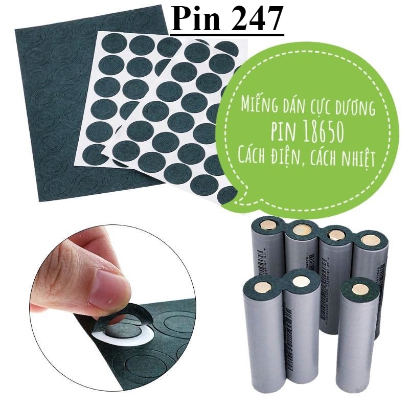 Giấy dán đầu pin 18650 cách điện, cách nhiệt ( 20 miếng)