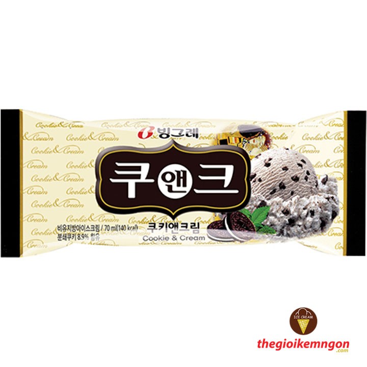 [NOWSHIP] Kem cookie & cream Bar Binggrae Hàn Quốc 70ml