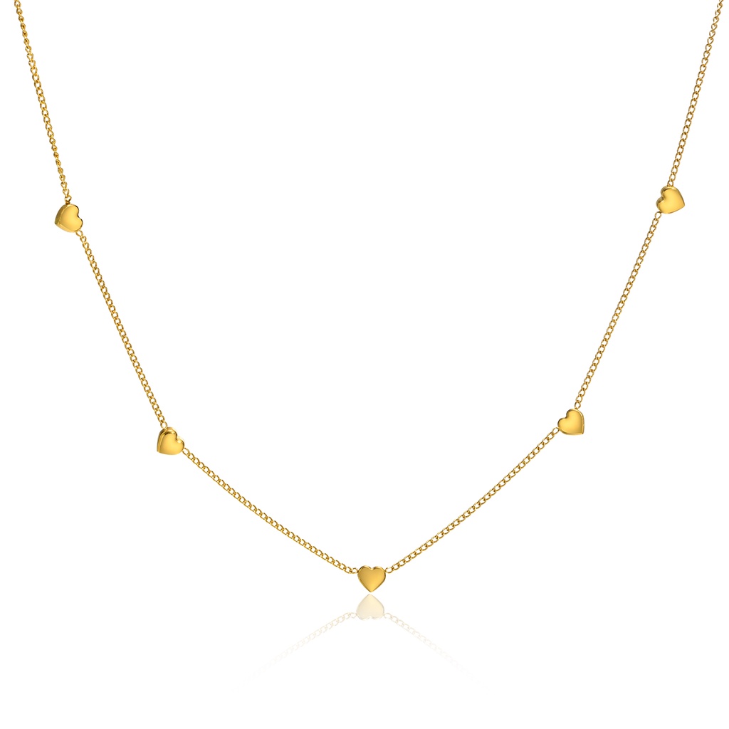 Vnox Vòng Cổ Choker Bằng Vàng 18K Mặt Hình Trái Tim Tinh Tế Cho Nữ