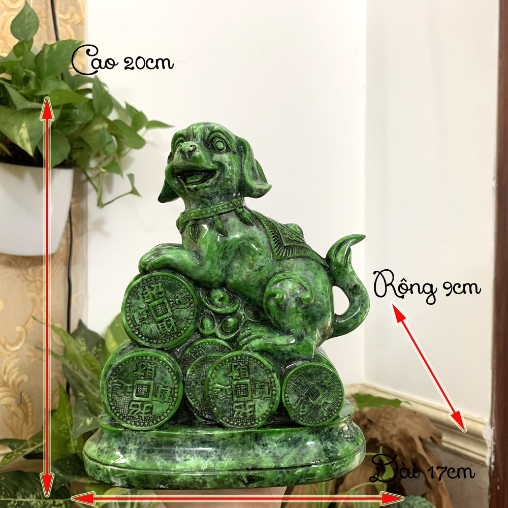Tượng con chó trang trí phong thủy nhà cửa - bàn làm việc - văn phòng - Cao 20cm