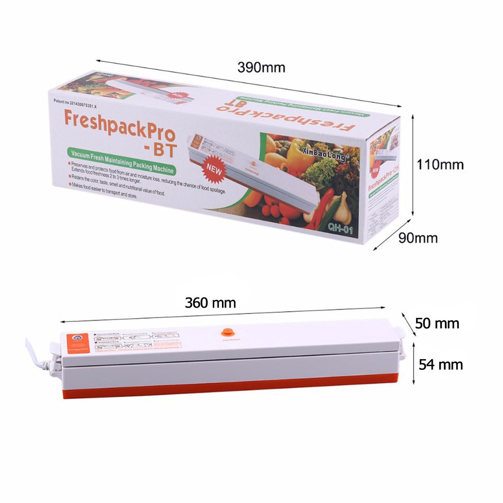 Máy Hút Chân Không Thực Phẩm Fresh Pack Pro -Máy Hút Chân Không Kiêm Hàn Miệng Túi -Bảo Quản Thực Phẩm