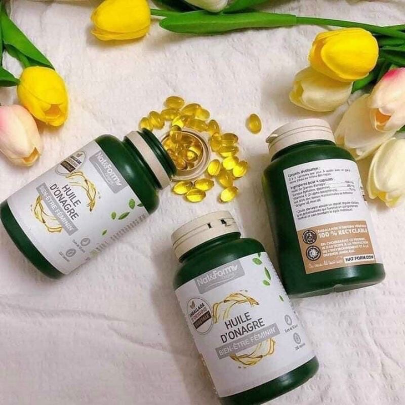 Pháp- Viên tinh dầu anh thảo Nat&Form Huile D’Onagre lọ 200viên - Wellstoreuk89