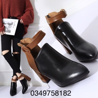 Bốt da cao cấp phối nâu