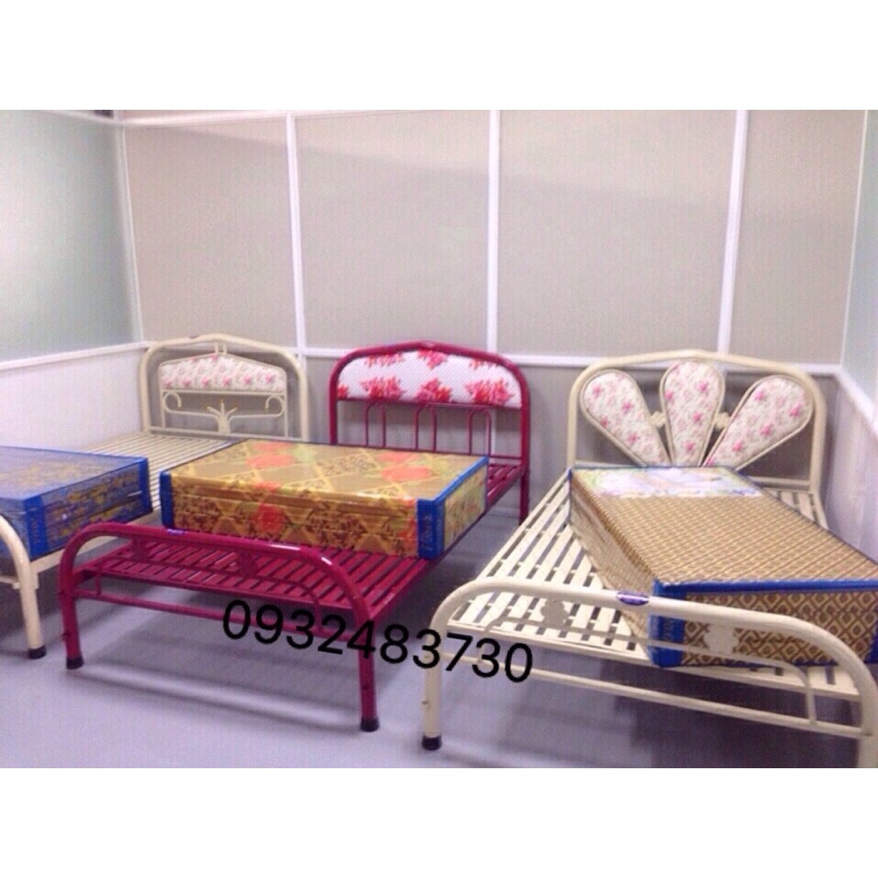 Giường sắt đơn 1m2 dài 2m giá rẻ_giao hàng lắp ráp miễn phí